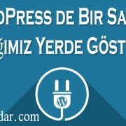 WordPress de Bir Sayfayı İstediğimiz Yerde Göstermek